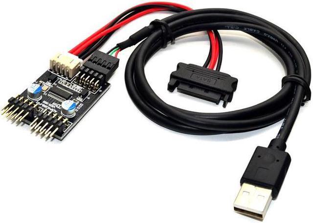 Motherboard USB 2.0 9pin Header 1 to 2 Extension Hub Splitter Adapter  Converter