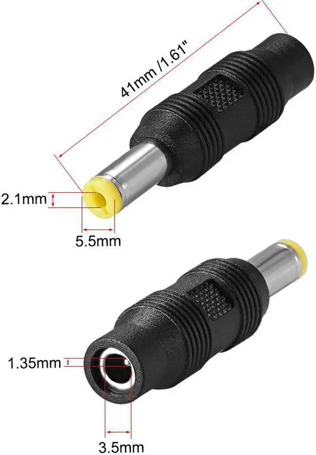Alt view image 2 of 3 - DC Power Converter 5.5mm x 2.1mm Male to 3.5mm x 1.35mm Female Adapter Connector 10Pcs