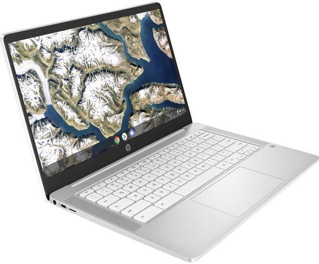 Main image of HP Chromebook 14a-na0000 14a-na0020nr 14" Chromebook - HD - 1366 x 768 - Intel Celeron N4020 Dual-core (2 Core) 1.10 GHz - 4 GB RAM - 32 GB Flash Memory - Ceramic White, Natural Silver