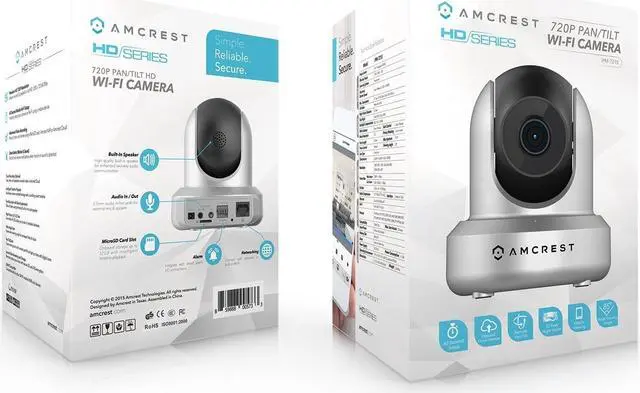 Alt view image 6 of 8 - Amcrest HDSeries 720P WiFi Wireless IP Security Surveillance Camera System IPM-721S (Silver), Works with Alexa