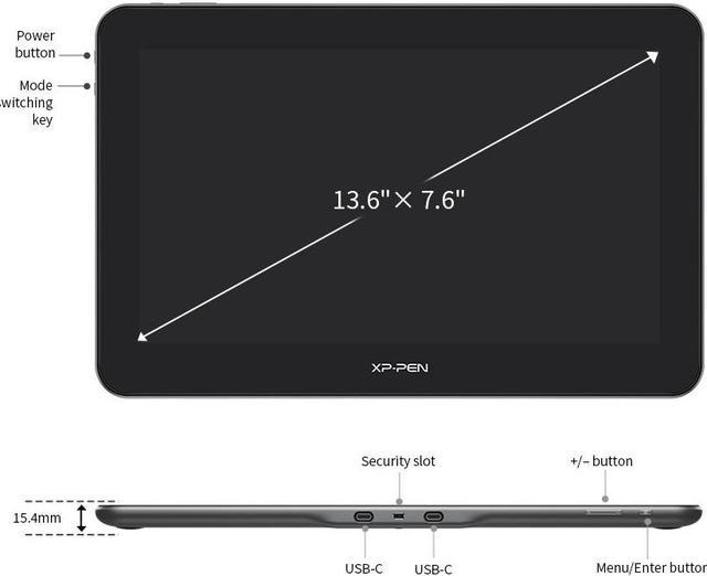 Tavoletta grafica XP-PEN Artist Pro 16TP con display 4K nero