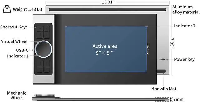 Alt view image 3 of 7 - XP-PEN Deco Pro SW Bluetooth Graphics Tablet Wireless Drawing Tablets Painting Pen Tablet for Drawing and Remote Learning