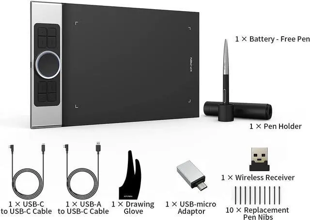Alt view image 6 of 7 - XP-PEN Deco Pro SW Bluetooth Graphics Tablet Wireless Drawing Tablets Painting Pen Tablet for Drawing and Remote Learning
