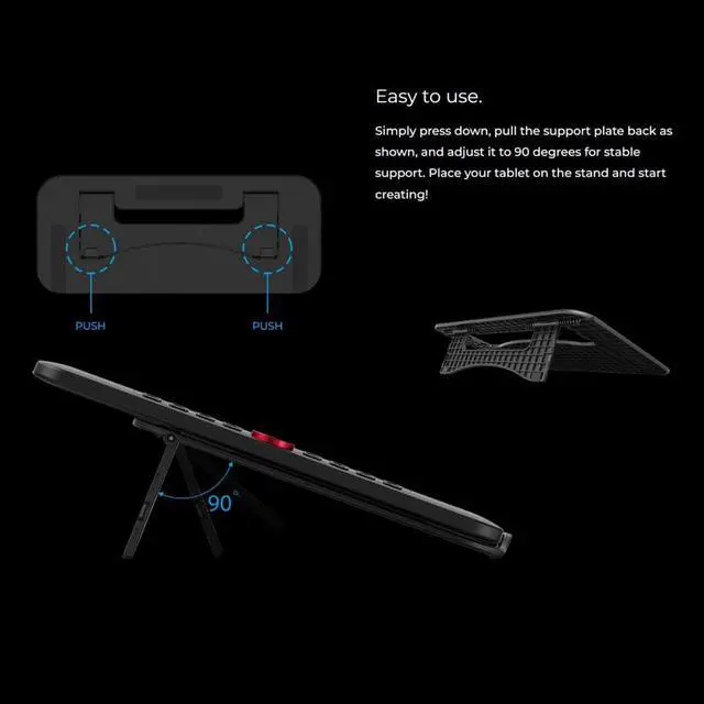 Alt view image 6 of 7 - XPPen Non-slip Drawing Tablet Stand for Artist 10/12/13 in Pen Dispaly Portable Graphic Tablet Holder for all 10"-13" Drawing Pad
