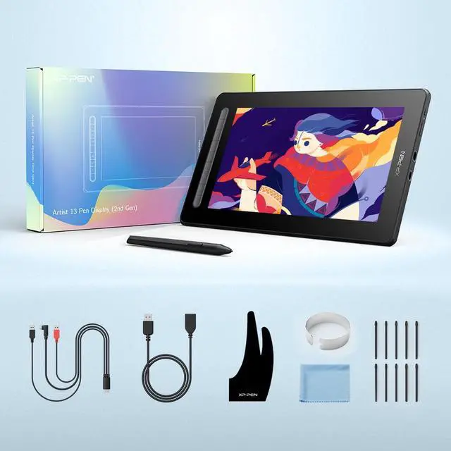 Alt view image 7 of 7 - XPPen Artist 13 2nd Digital Art Drawing Tablet Graphic Tablet with 13.3 in Fully-laminated 1080P  Screen for Windows Android Black