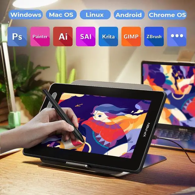 Alt view image 6 of 7 - XPPen Artist 13 2nd Digital Art Drawing Tablet Graphic Tablet with 13.3 in Fully-laminated 1080P  Screen for Windows Android Black