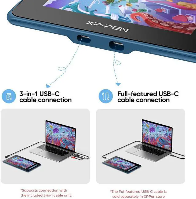 Alt view image 5 of 7 - XPPen Artist 10 2nd Graphic Tablet with Screen 10in Ddigital Art Drawing Tablets with Pen for Beginner Blue