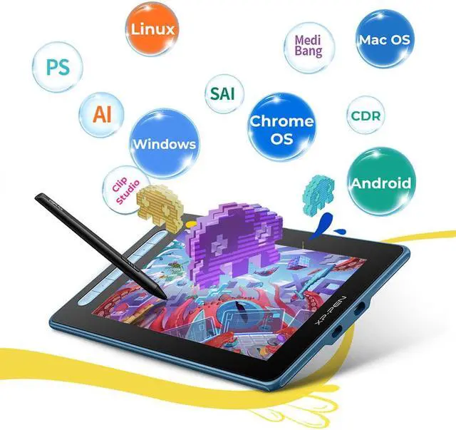 Alt view image 4 of 7 - XPPen Artist 10 2nd Graphic Tablet with Screen 10in Ddigital Art Drawing Tablets with Pen for Beginner Blue