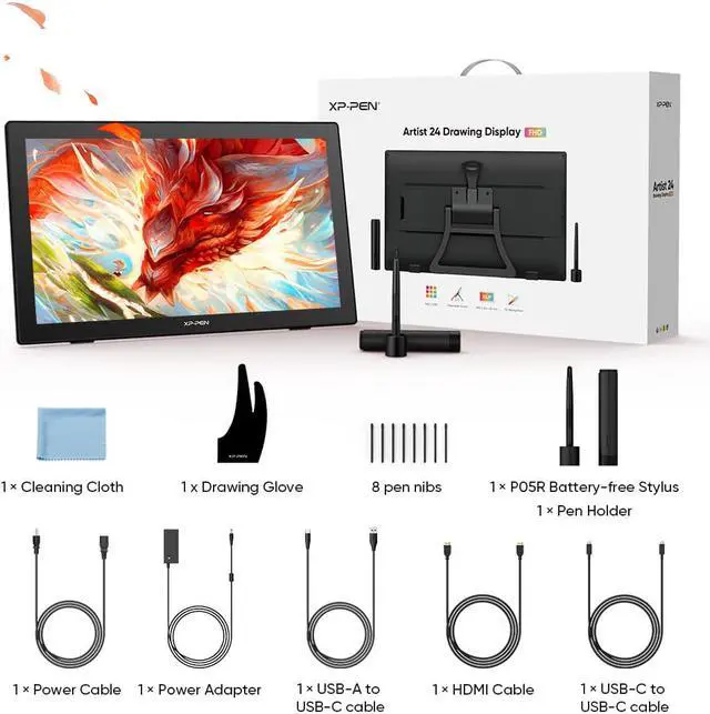 Alt view image 7 of 7 - XPPen Artist 24 FHD Graphic Tablet 24in Fully Laminated Screen Pro Animation Tablet Graphic Monitor for Computer Digital Drawing Tablet with Display