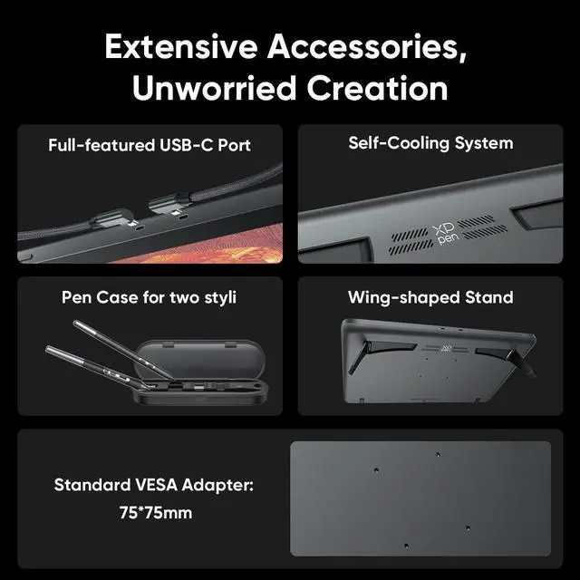 Alt view image 7 of 7 - XPPen Artist Pro 19 (Gen 2) Drawing Tablet | 4K, 99.8% sRGB Display | Calman Verified Screen | Two 16K Pressure Levels Pens | Full-laminated Graphic Display for Computer