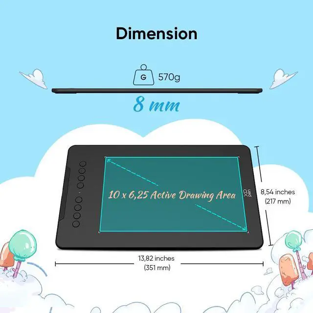Alt view image 3 of 7 - XP-PEN Deco 01V3 Graphics Tablet 10x6.25 Inch Drawing Pen Tablet 16384 Levels Pressure Battery-Free Pen with Tilt Function Android Supported and 8 Shortcut Keys