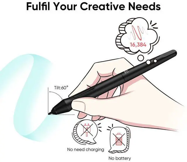 Alt view image 3 of 7 - XPPEN Deco Mini7 V2 Graphics Tablet 7 x 4.37 Inch Pen Tablet with 16384 Pressure-Level Passive Pen and 8 Shortcut Keys, Compatible with Chromebook for Online Teaching/E-Learning