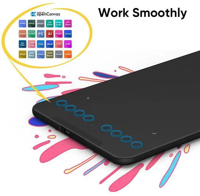 Alt view image 4 of 7 - XPPEN Deco Mini7 V2 Graphics Tablet 7 x 4.37 Inch Pen Tablet with 16384 Pressure-Level Passive Pen and 8 Shortcut Keys, Compatible with Chromebook for Online Teaching/E-Learning