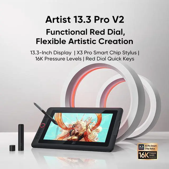 Main image of XP-PEN Artist13.3 Pro V2 13.3 Inch IPS Pen Display Full-Laminated Graphics Drawing Monitor with Tilt Function and 8 Shortcut Keys (16384 Levels Pen Pressure)