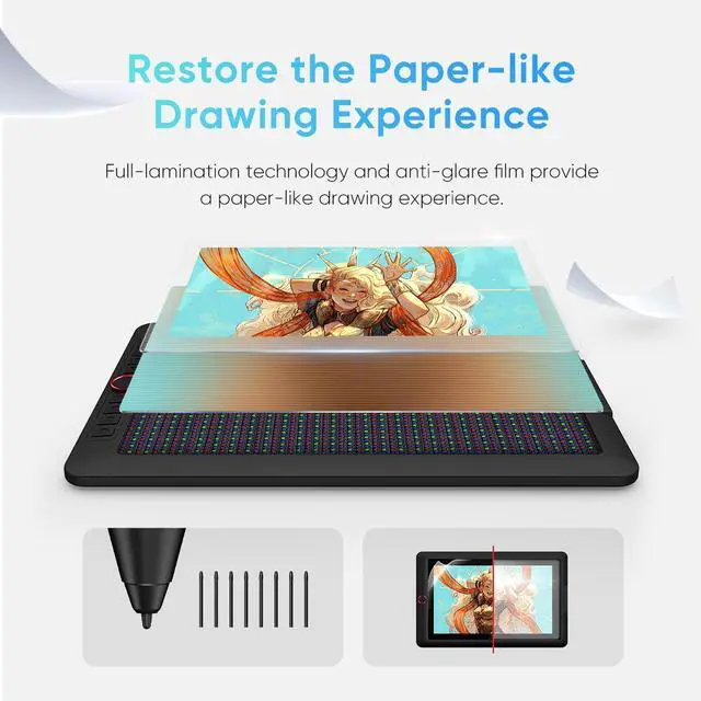 Alt view image 5 of 7 - XP-PEN Artist13.3 Pro V2 13.3 Inch IPS Pen Display Full-Laminated Graphics Drawing Monitor with Tilt Function and 8 Shortcut Keys (16384 Levels Pen Pressure)