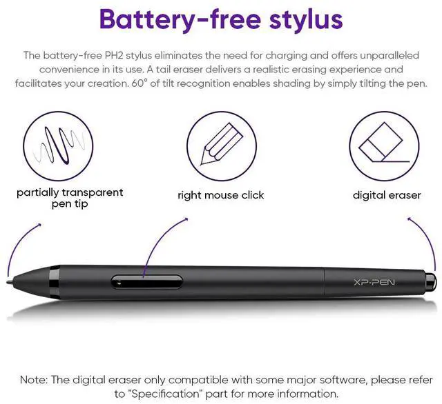 Alt view image 3 of 7 - XP-PEN Artist12 11.6 Inch FHD Drawing Monitor Pen Display Graphic Monitor with PH2 Battry-Free Pen Multi-Function Pen Holder and Glove 8192 Pressure Sensitivity