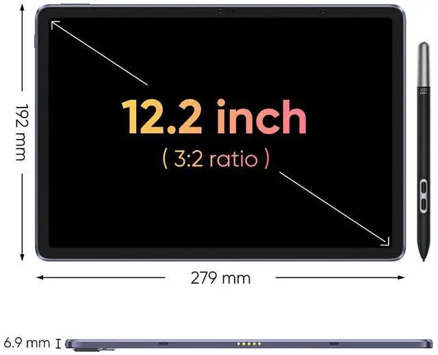 Alt view image 2 of 7 - XPPen 12.2 Inch Magic Drawing Pad 2nd Standalone Drawing Tablet with 16384 Pressure Levels X3 Pro Slim Battery-Free Stylus Paper-Like Screen 8GB + 256GB Portable for Digital Drawing Artists