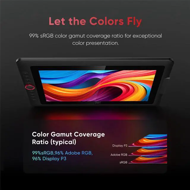 Alt view image 3 of 7 - XPPen Latest Artist Pro Drawing Tablet,15.6"/13.3" Eye Protection Screen,16384 Pen Pressure,2 Gen Design 16.7 Cillion Colors Pen Display,Graphic Tablet with X3 Pro Smart Chip Stylus for Digital Art