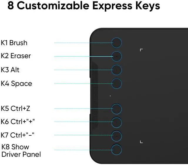Alt view image 3 of 7 - XP-PEN Deco Mini7 Graphics Tablet 7 x 4.37 Inch Pen Tablet with Tilt Support Passive Pen and 8 Customizable Shortcut Keys Drawing Tablet Compatible with Chromebook for Online Teaching/E-Learning
