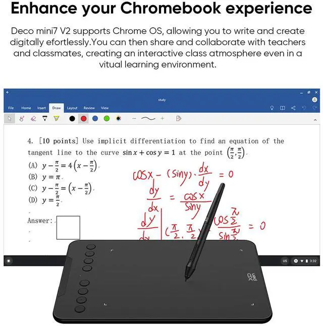 Alt view image 6 of 7 - XP-PEN Deco Mini7 Graphics Tablet 7 x 4.37 Inch Pen Tablet with Tilt Support Passive Pen and 8 Customizable Shortcut Keys Drawing Tablet Compatible with Chromebook for Online Teaching/E-Learning