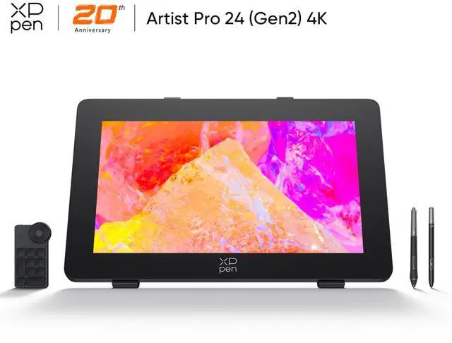 Main image of XPPen Artist Pro Gen2 Drawing Tablet with Screen,23.8 inch Upgraded 4K Resolution Graphics Tablet,16384 Level Pen Pressure/Calman Verified Display,Graphic Monitor for Laptops with Two Pens