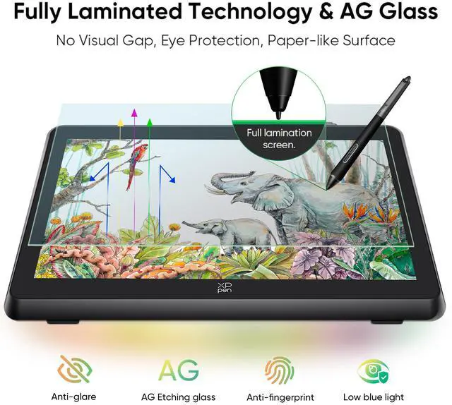 Alt view image 3 of 7 - XPPen 21.5-inch Pro Drawing Tablet,130% sRGB Fully-laminated Screen,16384 Pen Pressure,X3 Pro Smart Chip Stylus,Calman Verified Monitor for Digital Art,Graphics Tablet for Laptops