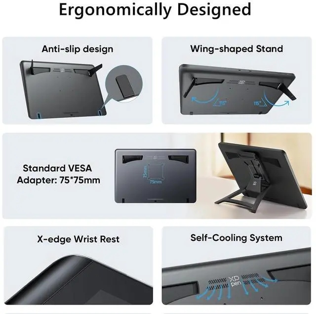 Alt view image 5 of 7 - XPPen Artist Pro Drawing Tablet with Screen,18.4inch Drawing Monitor, Calman Verified 4K Display, 156% sRGB, Delta E<1.5, XP Gen 2 Graphic Tablet with Dual X3 Pro Series Styli, 16384 Pressure Levels
