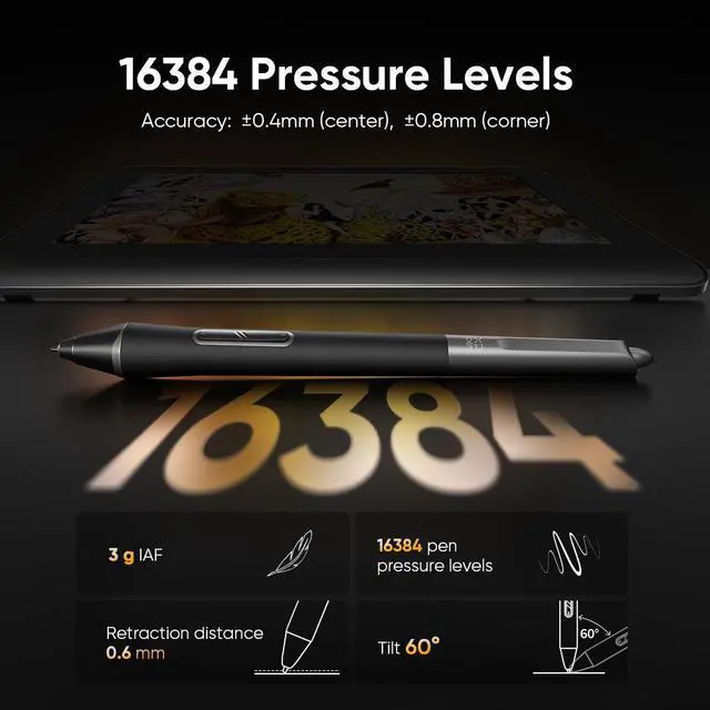 Alt view image 5 of 7 - XP-Pen Artist Pro Series Drawing Tablets, 14"/16" Graphic Display,Latest Gen 2 Design for Animation,1920x1200 Monitor 123% SRGB Color Gamut, 16384 Pressure Level X3 Pro Stylus for Computer