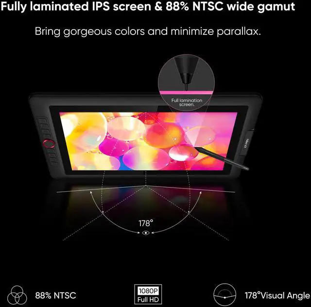 Alt view image 6 of 7 - XPPen Artist Pro Series Drawing Tablet 12/13.3/15.6in Screen 1080P Graphic Monitor, 8192 Pen Pressure, 88% NTSC, Digital Drawing Graphic Tablet Animation Pen Diasplay