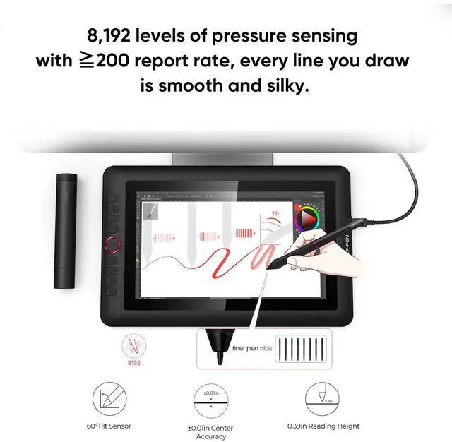 Alt view image 5 of 7 - XPPen Artist Pro Series Drawing Tablet 12/13.3/15.6in Screen 1080P Graphic Monitor, 8192 Pen Pressure, 88% NTSC, Digital Drawing Graphic Tablet Animation Pen Diasplay