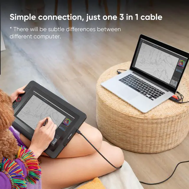 Alt view image 3 of 7 - XPPen Artist Pro Series Drawing Tablet 12/13.3/15.6in Screen 1080P Graphic Monitor, 8192 Pen Pressure, 88% NTSC, Digital Drawing Graphic Tablet Animation Pen Diasplay