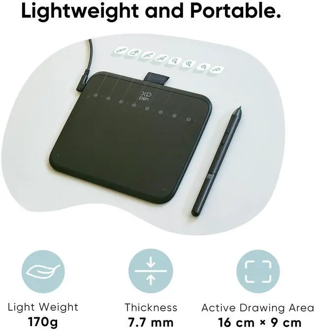 Alt view image 4 of 7 - XPPen Latest Small Deco Drawing Tablet with Pen,16384 Levels Pressure/60°Tilt Support,6x4inch Graphic Tablet Resolution 5080LPI for Phone/Computer, Portablet Drawing Pad for Digital Art/OSU Game