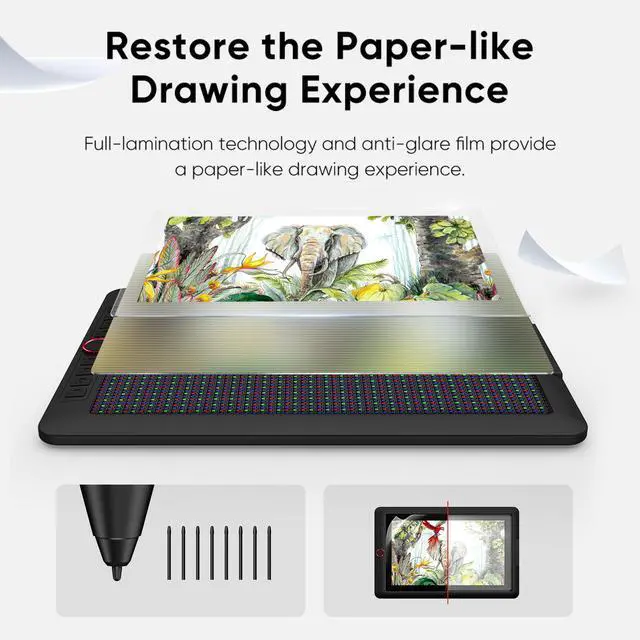 Alt view image 2 of 7 - XPPen Artist13.3 Pro V2 Drawing Display with Stand for Computers,Graphic Tablet with 1080P Screen, 16384 Pen Pressure Stylus, 99% sRGB Full-Laminated Pen Display