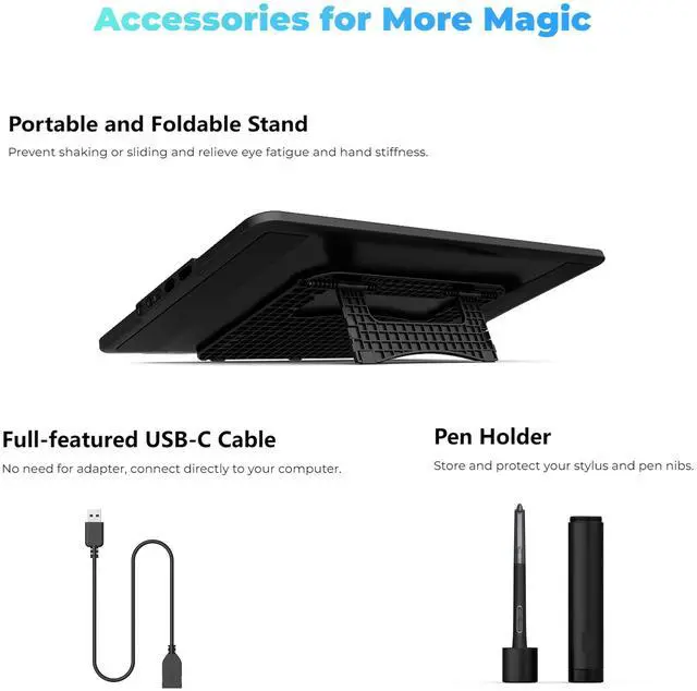 Alt view image 7 of 7 - XPPen Artist13.3 Pro V2 Drawing Display with Stand for Computers,Graphic Tablet with 1080P Screen, 16384 Pen Pressure Stylus, 99% sRGB Full-Laminated Pen Display
