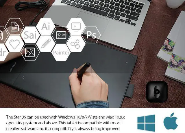 Alt view image 5 of 7 - XP-Pen Star06 Wireless 2.4G Graphics Drawing Tablet Digital tablet Painting Board with 6 Hot Keys