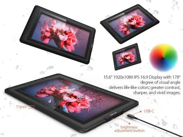Alt view image 4 of 7 - XP-Pen Artist15.6 15.6 Inch IPS Drawing Monitor Pen Display Graphics Digital Monitor with Battery-free Passive Stylus (8192 levels pressure)