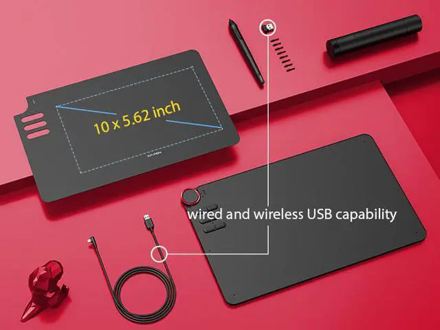 Alt view image 3 of 7 - XP-PEN Deco 03 Wireless 2.4G Digital Graphics Drawing Tablet Drawing Pen Tablet with Battery-free Passive Stylus and 6 Shortcut Keys (8192 levels pressure) 10x6 Inch