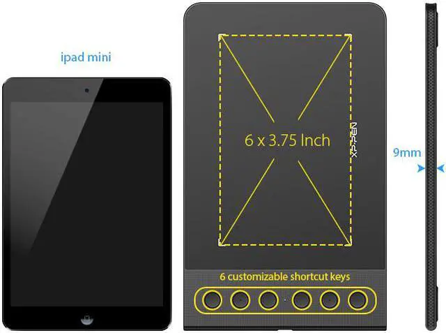Alt view image 3 of 7 - XP-PEN G640S Drawing Tablet Graphic Pen Tablet for OSU! 8192 Levels Pressure Digital Tablet with 6 Shortcut Keys and Battery-Free Stylus (6x3.75 Inch)