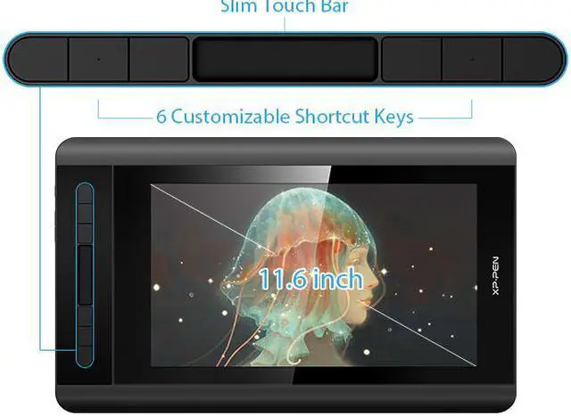 Alt view image 4 of 7 - XP-PEN Artist12 11.6 Inch FHD Drawing Monitor Pen Display Graphic Monitor with PH2 Battry-Free Pen Multi-Function Pen Holder and Glove 8192 Pressure Sensitivity