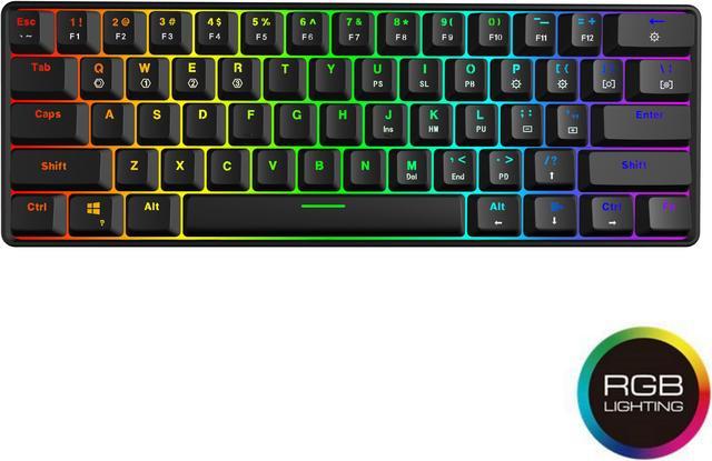 GK61 Mechanical Gaming Keyboard 61 Keys Multi Color RGB LED Backlit Wired  Gaming Keyboard,for PC/Mac Gamer, Typist Gaming Keyboards