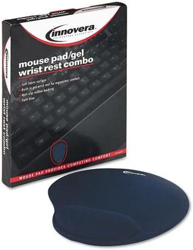 Alt view image 4 of 11 - Innovera IVR50447 Blue Mouse Pad and Gel Wrist Rest