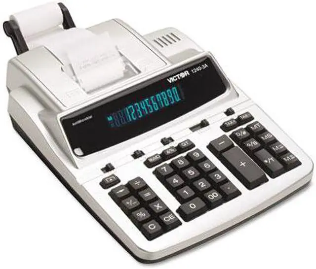 Alt view image 7 of 20 - Victor 1240-3A Antimicrobial Printing Calculator Black/Red Print 4.5 Lines/Sec 12403A