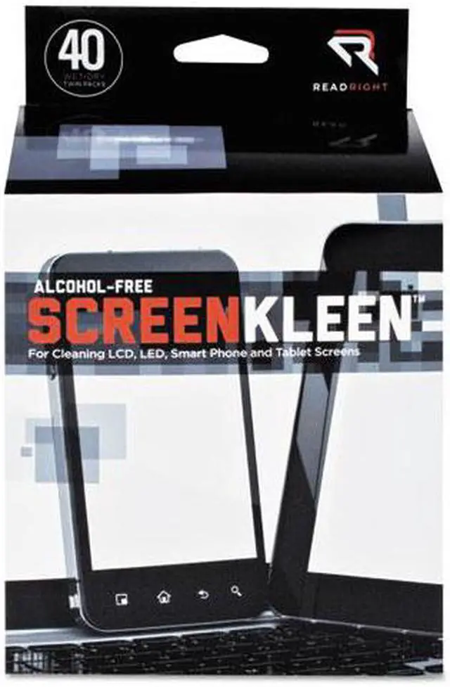 Alt view image 7 of 16 - Read Right Screenkleen Alcohol-Free Wet Wipes, Cloth, 5 X 5, 40/Box RR1391