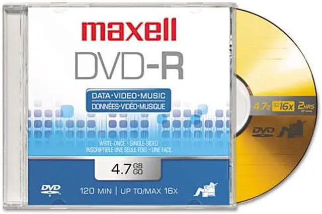 Alt view image 4 of 4 - Maxell DVD Recordable Media - DVD-R - 16x - 4.70 GB - 5 Pack Jewel Case