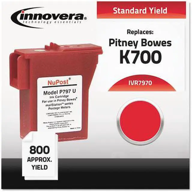 Main image of Innovera 7970 Red Ink Cartridges, 800 Pages, Compatible with Pitney Bowes Printer