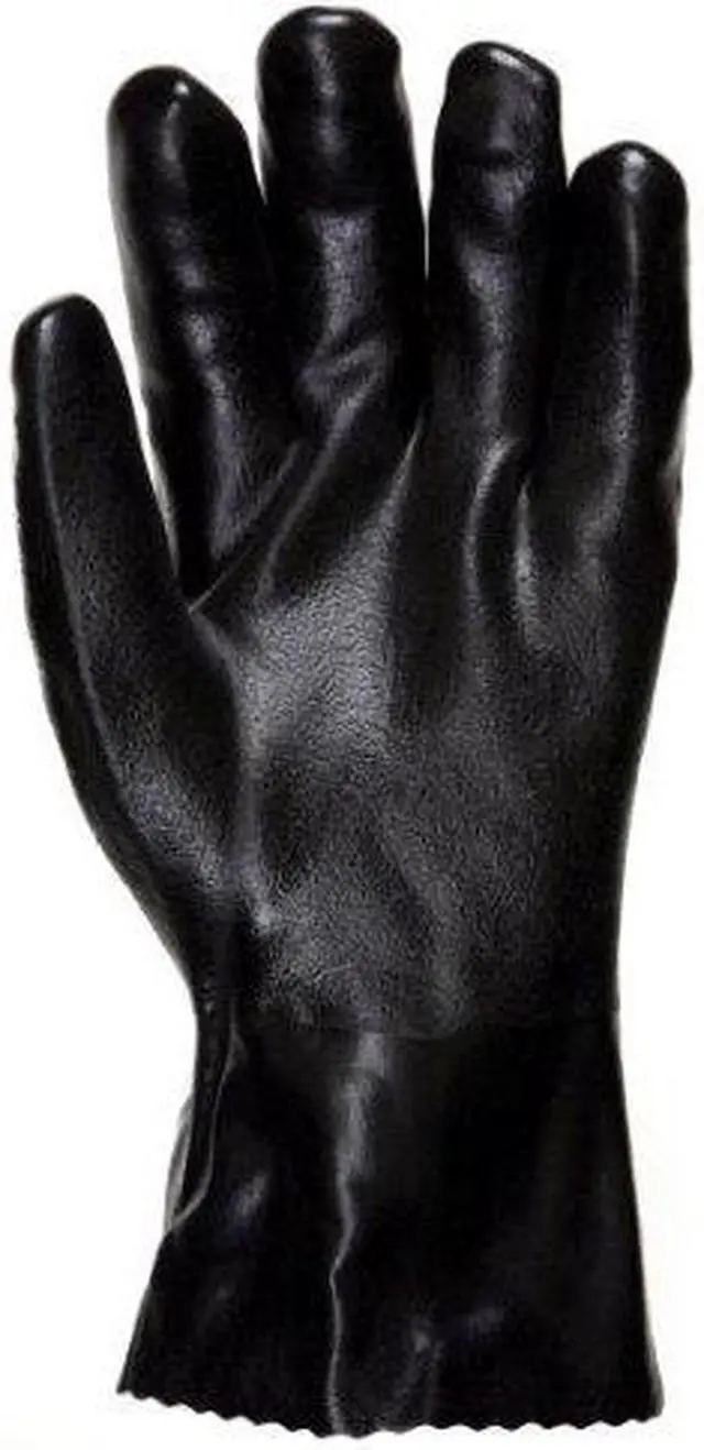 Alt view image 2 of 6 - Mcr Safety Chemical Resistant Gloves, Size L, 14"L, Black ,  12 PK Black  6524SJ