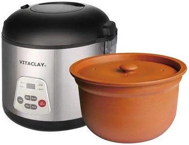 Alt view image 2 of 2 - VitaClay VF7700-8 2-in-1 Rice N Slow Cooker, 8 cup