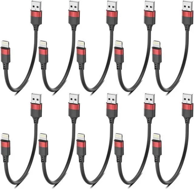 Main image of 6 inch Short iPhone Charging Cable Bulk 10Pack, Multipack Short USB to Lightning Cable for Fast Charging Stations [MFi Certified] 0.5ft iPhone Charger Cord for iPhone 14 13 12 11 Pro Max 8 iPod
