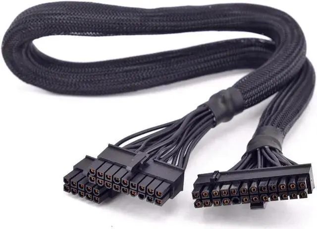 Main image of 24Pin ATX Power Supply Cable 18+10Pin to 20+4 Pin Sleeved for Seasonic M12II EVO 850 750 620 520 W PSU Modular