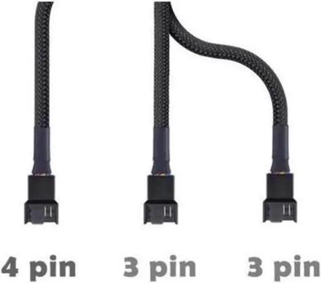 Main image of BUCIER 2 Pack 4Pin PWM Fan Splitter Cable Sleeved Braided Adapter Computer PC Fan Power Extension Cable 1 to 3 Converter for Computer ATX Case 4Pin3Pin Cooling Fan Cable 10.6 inch 1 to 3